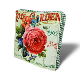 Aberto Design Cojín YM1040, 42x42 cm, 50% Algodón, 50% Poliéster, Relleno de Silicona, Funda Extraíble